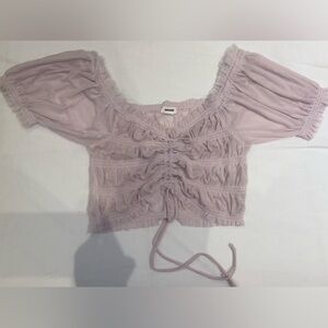 Garage Puff Sleeve Cropped Shirt